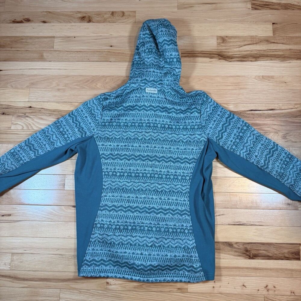 Avalanche Hoodie Zip Sweater Women's XL Teal Aztec Fleece Hiking Outdoor - Picture 4 of 7